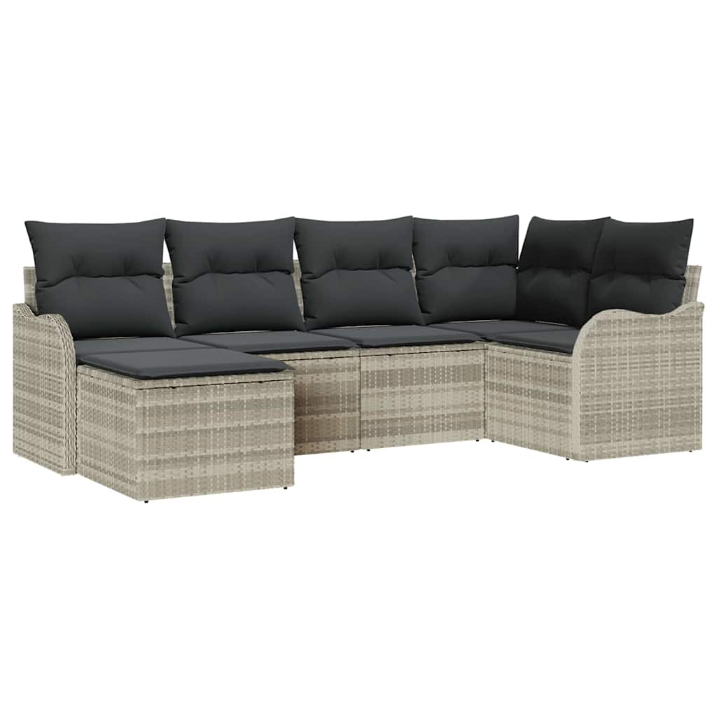 Maison Exclusive - Gartensofa-set Hellgrau Poly-rattan