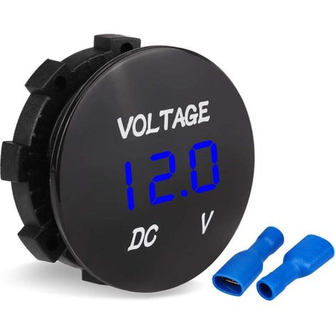 Motorrad-voltmeter, Led-digitalanzeige Für Motorrad Und Auto, Dc-voltmeter 12v-24v Für Boot, Motorrad, Lkw, Marine (blau)