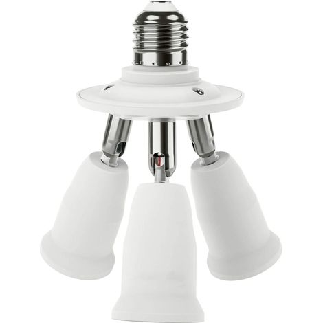 3-in-1-e27-sockeladapter-verteiler, E27 Led-standardlampen, Konverterhalterung, Kronleuchterfassung Mit 360 Grad Einstellbar Auf 180 °
