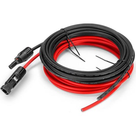4 Mm² / 12awg Solarpanel-verlängerungskabel Mit Weiblichen Und Männlichen Steckern (3 M Rot + 3 M Schwarz)