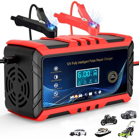Intelligentes 6a 12v Batterieladegerät, Ladungserhalter Für Autobatterien, Batterieladegerät Mit Lcd-touchscreen Und Mehrfachem Schutz