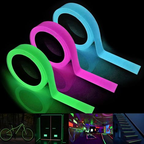 Fluoreszierendes Klebeband, 3m1cm Glow-in-the-dark-band, Reflexionsstreifen, Zur Dekoration Von Bühnen, Garagen Und Treppen (3 Stück)
