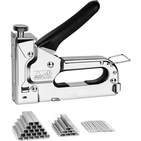 Nagelpistole 3-in-1, Robust (mit 200 U-nägeln + 200 Türnägeln + 200 T-nägeln) Manuelle Nagelpistole Für Polsterstoffe, Befestigungsmaterialien, Dekoration Und Arbeiten