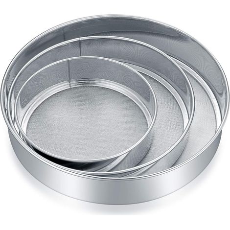 Edelstahl-mehlsieb, Puderzuckersieb, Mehlsieb, Feines Maschen-küchensieb, Mehlstreuer Für Backen Und Kochen - 3 Stück, 3 Größen
