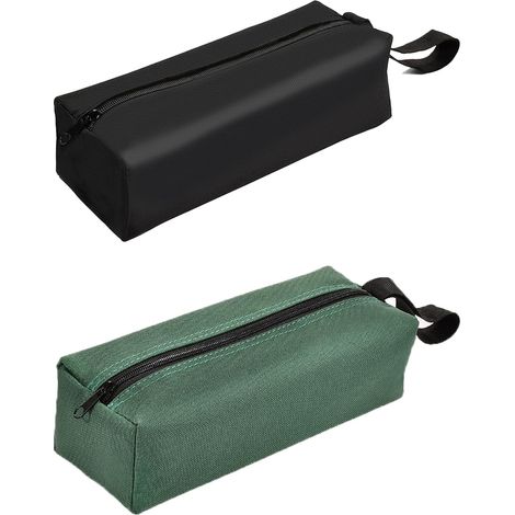 2-teiliges Werkzeugset, Leere Werkzeugtasche, Werkzeugsack Mit Gurt Und Reißverschluss (schwarz Und Grün)