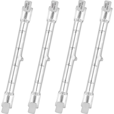 Lampenröhre Halogen T3 300w R7s 230v – Lichtstrom 4650 Lumen – Lebensdauer 2000h – Packung Mit 4 Stück – Warmweiß 2800k
