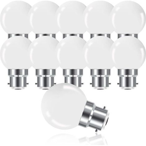 Led-birne Mit Bajonettsockel B22 3w, Mini-globe-kerzenbirne B22 G45, Warmweiß 3000k, 280lm, Nicht Dimmbar, 10er-pack [energieeffizienzklasse G]