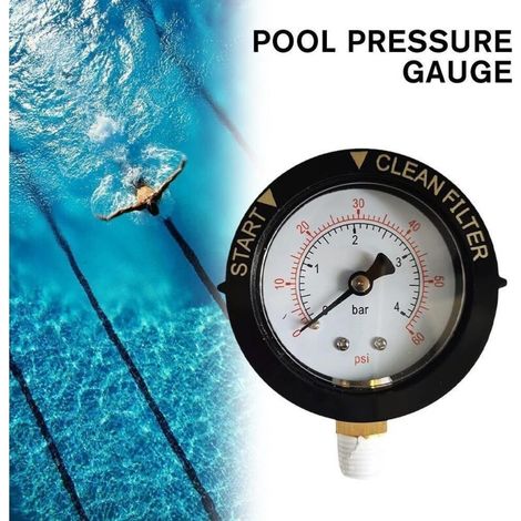 Druckmanometer Für Pools, Außengewinde G1/4, 0 Bis 60 Psi, Hohe Zuverlässigkeit, Einfache Installation, Poolzubehör