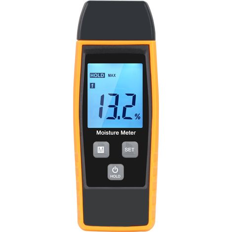 Feuchtigkeitsmesser, Feuchtigkeitsmesser Für Wand & Holz, Leckage-detektor, Feuchtigkeit, Zementmörtel, Wassergehalt-detektor Mit Lcd-hintergrundbeleuchtung (gelb)