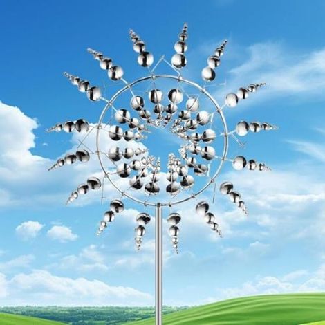 Einzigartiger Und Magischer Windmühlenflügel Aus Metall, 3d-metallskulptur Für Terrassen, Innenhöfe, Rasenflächen Und Gärten