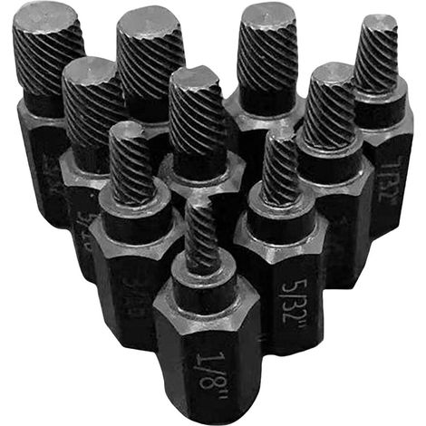 Sechskant-extraktor Aus Legiertem Stahl – 10er-set Extraktoren Von 1/8" Bis 7/8" – Für Gebrochene Stehbolzen Und Schrauben – Optimale Griffigkeit