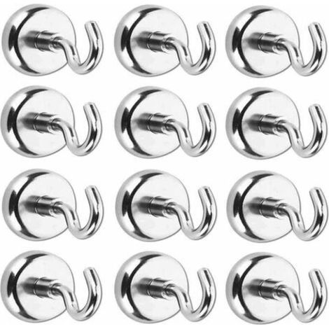 Starke Magnet-haken 5,5 Kg – A3-stahl Und Neodym – Für Küche, Büro, Garage – Set Mit 12 Haken