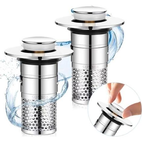 2 Stück Badewannenstopfen, 34-40mm Universal-waschbeckenablauf Mit Filter, Pop-up-waschbeckenstopfen, Ablaufstopfen, Badezimmerzubehör Für Badewanne Küche