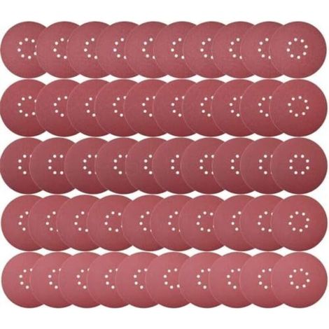 225 Mm Schleifscheiben, 50 Stück, Körnung P40, 8 Löcher, Schleifpapier-scheiben Ø 225 Mm, Rund, Für Trockenbauschleifer, Langhals-schleifmaschine