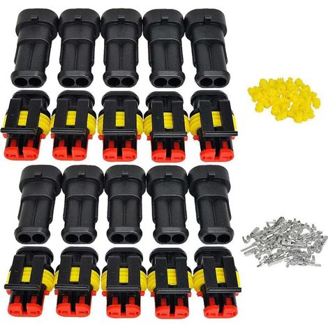 Wasserdichter 12v-steckverbinder, Wasserdichte Elektrische Steckverbindung Stecker Und Buchse 1,5 Mm Klemmen, Kabelanschluss(2-polig 10 Stück)