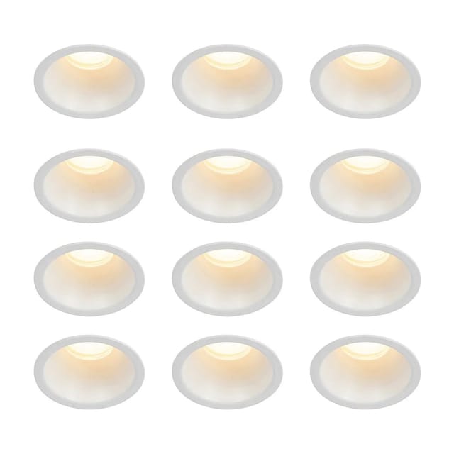 Set Mit 12 Weißen Einbauleuchten Gu10 35 Mm Ip44 - Dept