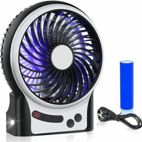 Mini-schreibtischventilator Mit 3 Geschwindigkeiten, Akkuventilator Mit Led Und 1800-mah-akku, Tragbarer Usb-ventilator, Leise Für Zuhause, Büro, Reisen, Camping