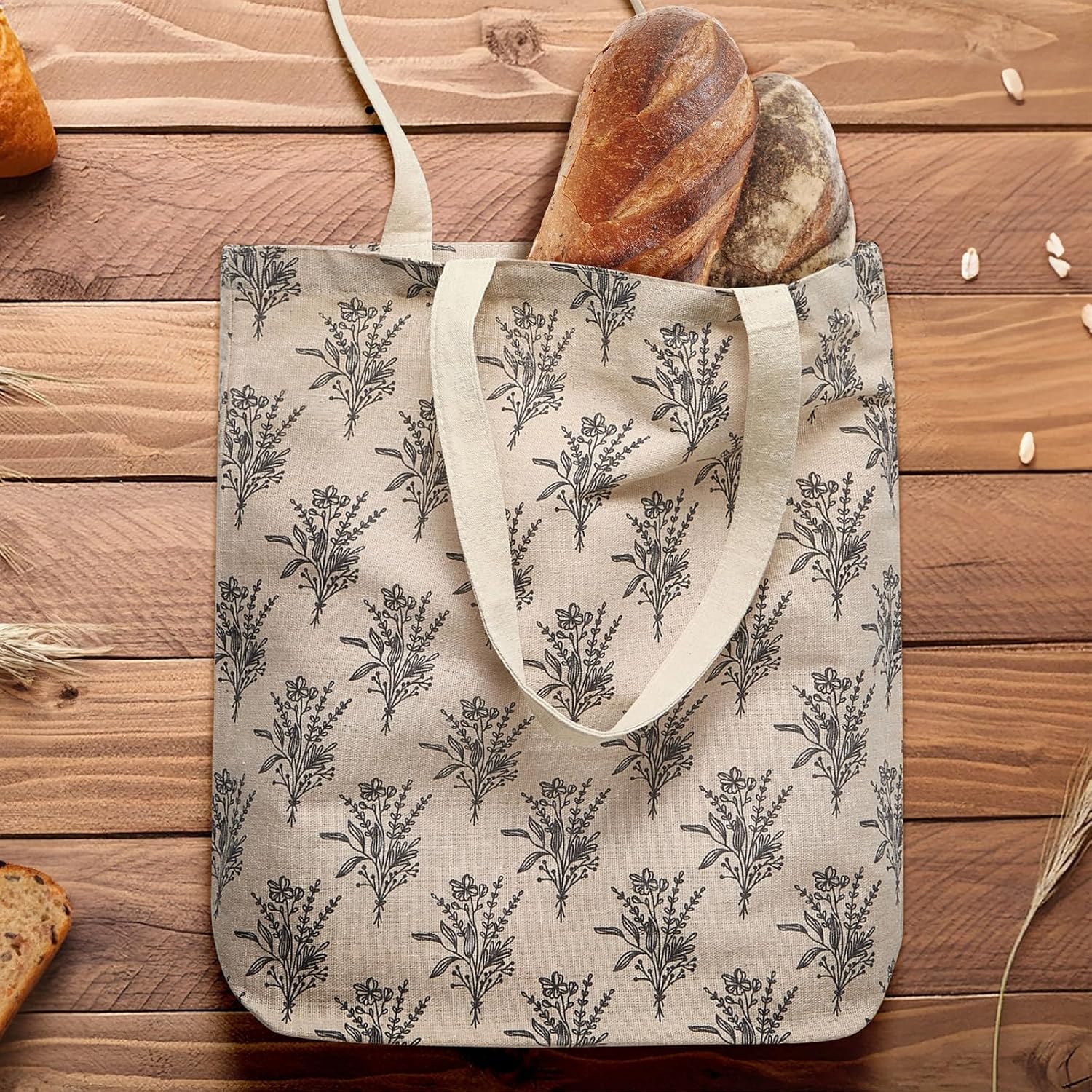 3er-set Wiederverwendbare Einkaufstaschen – Stofftaschen Mit Stabilen Henkeln Für Lebensmittel – 38 X 42 X 9,4 Cm