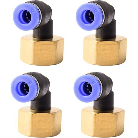 90°-winkel-luftanschluss Plf Mit Innengewinde. Schnelleinführungs-luftanschluss Für Druckluft – 4er-pack (6 Mm X 3/8").