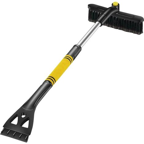 Ausziehbarer 3-in-1-schneeschieber, Pvc, Schwenkbar, Abnehmbar, 64–80 Cm, Schwarz/gelb