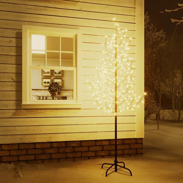 Led-baum Mit Kirschblüten Warmweiß 220 Leds 220 Cm Vidaxl