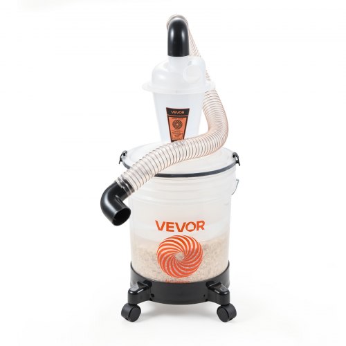 VEVOR Zyklon Staubabscheider Set mit 19L Eimer 50,8mm Anschluss Staubsauger, Zyklon Staubsammler zur Nass-/Trockentrennung von Holzspänen Staub Metallspänen, PP, inkl. Schlauch Winkeladapter & Rollen
