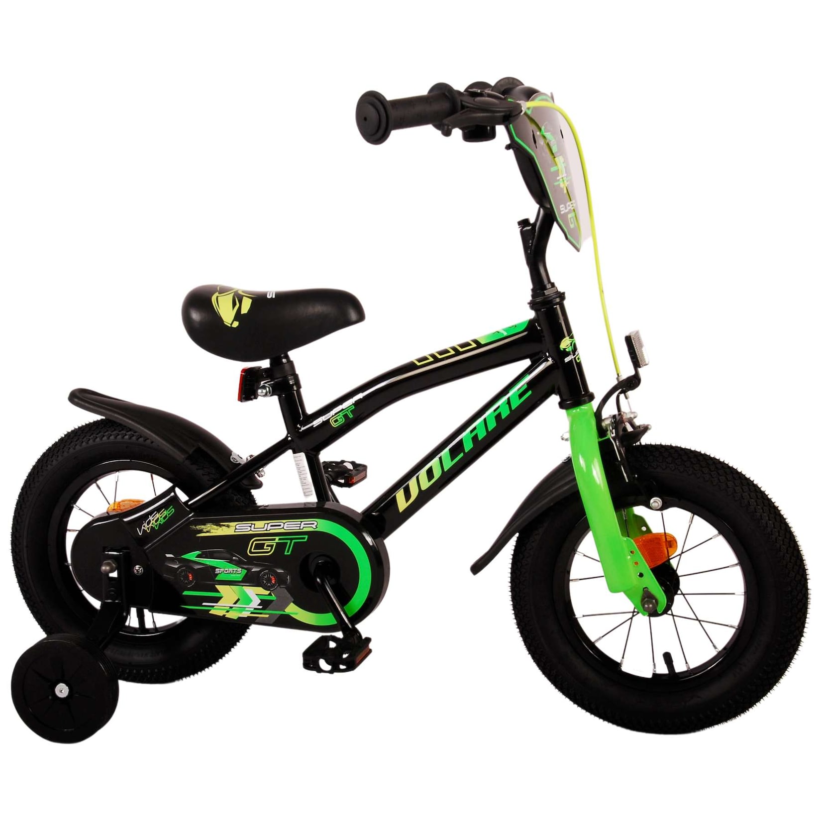 Volare Kinderfahrrad Super GT für Jungen 12 Zoll Kinderrad in Grün Fahrrad