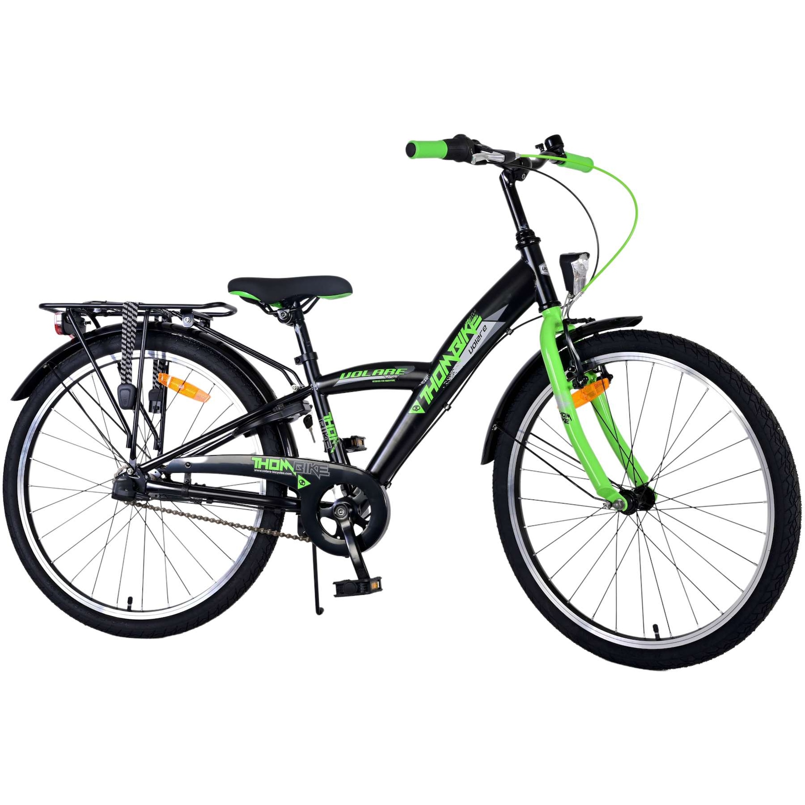Volare Kinderfahrrad Thombike für Jungen 24 Zoll Kinderrad in Grün Schwarz