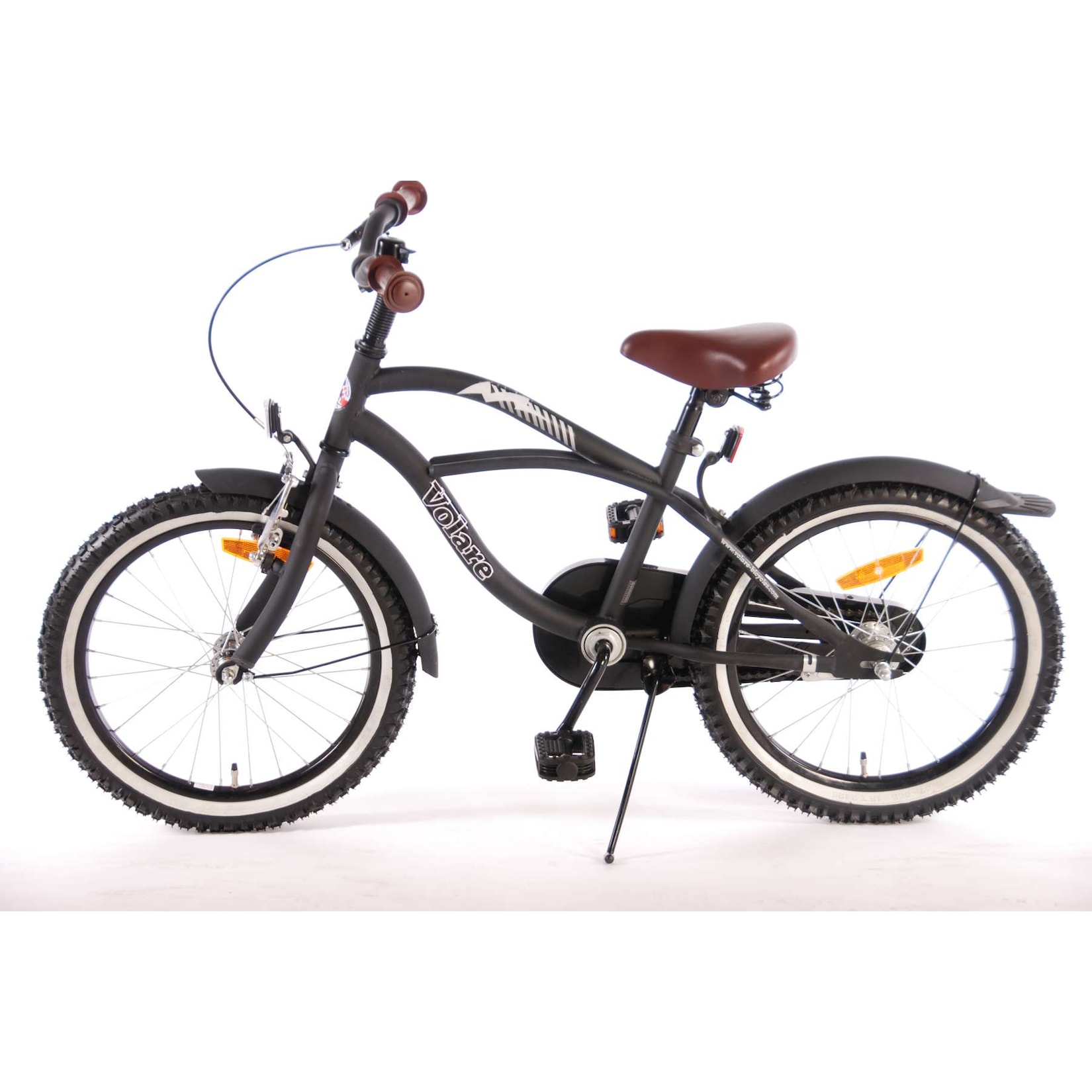 Volare Kinderfahrrad Black Cruiser für Jungen 18 Zoll Kinderrad in Schwarz