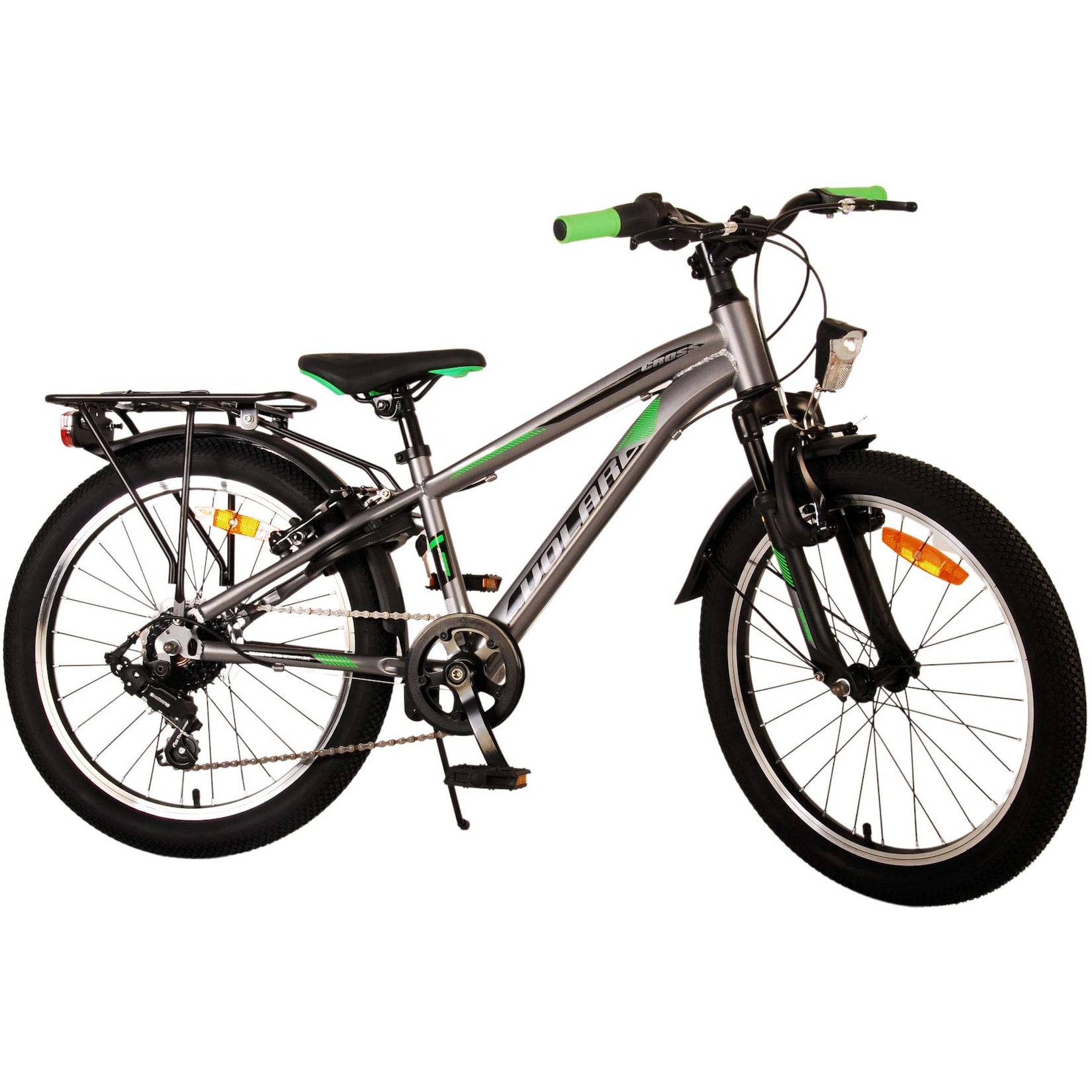 Volare Kinderfahrrad Cross für Jungen 20 Zoll Kinderrad in Dunkelgrau 6 Gänge