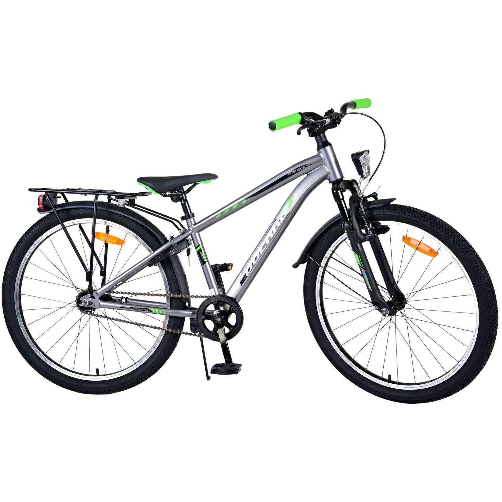 Volare Kinderfahrrad Cross für Jungen 24 Zoll Kinderrad in Dunkelgrau