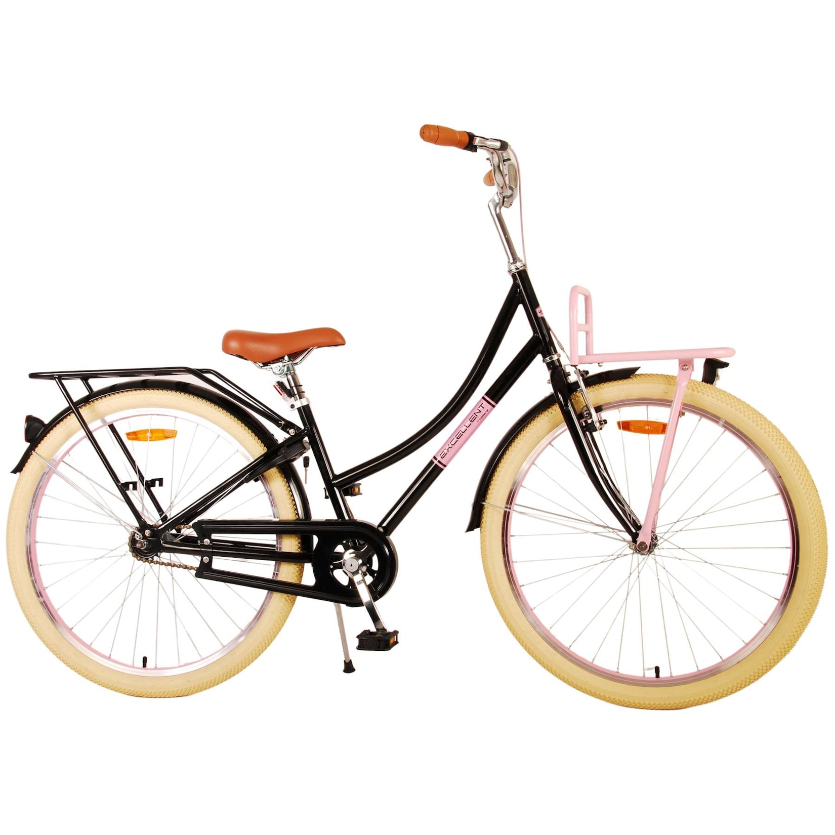 Volare Kinderfahrrad Excellent Fahrrad für Mädchen 26 Zoll Kinderrad Schwarz