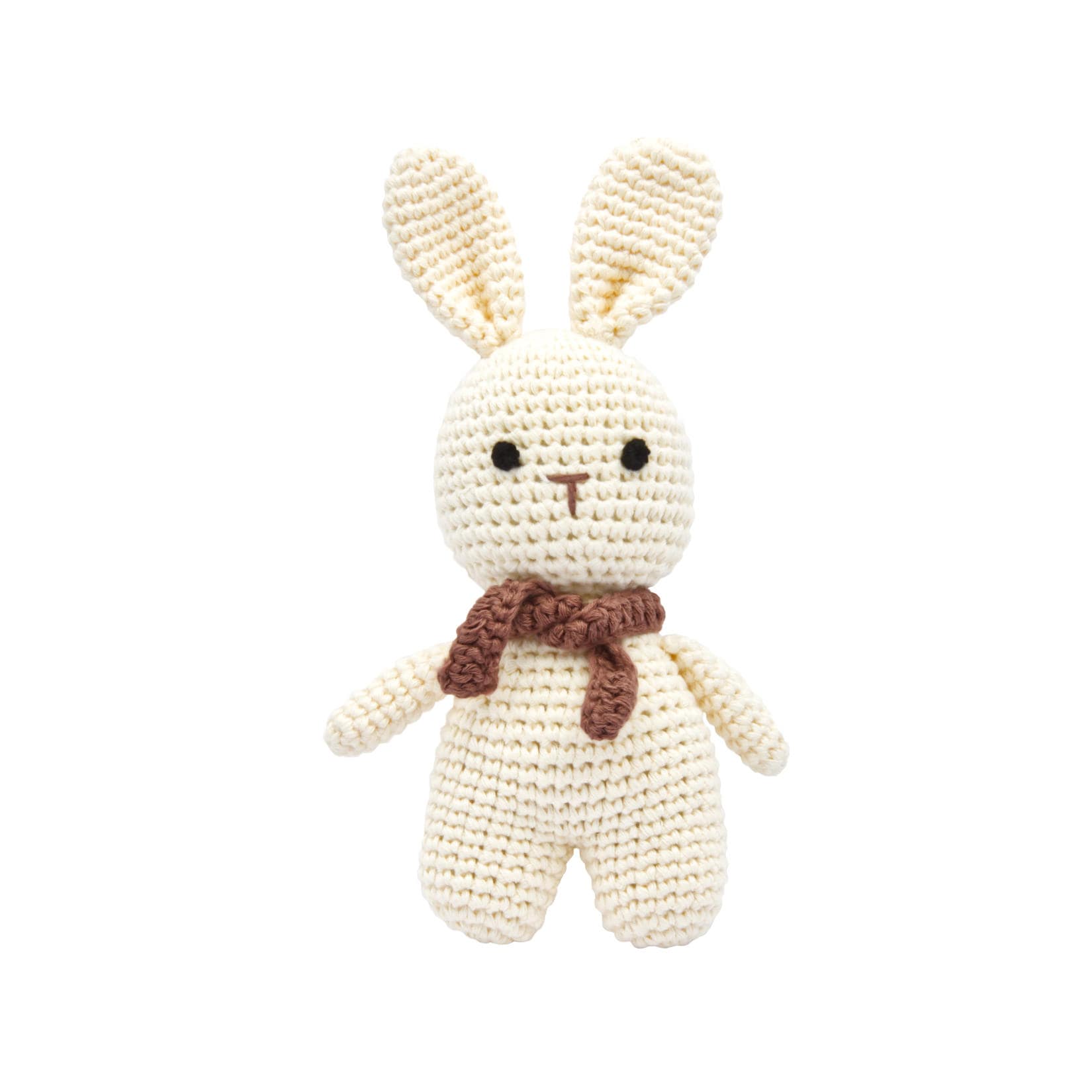 miniHeld Handgestrickter Hase gehäkelt aus Baumwolle Spielzeug 18 cm