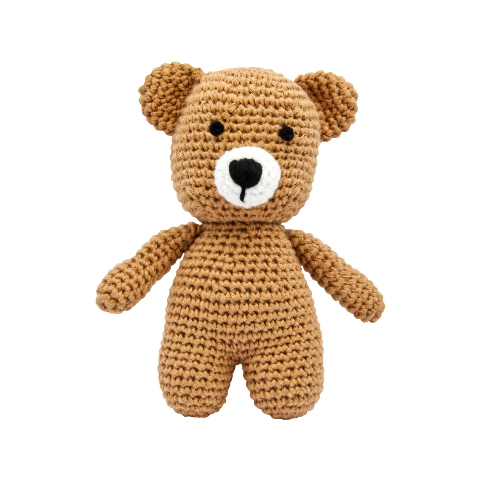 miniHeld Handgestrickter Bär gehäkelt aus Baumwolle Spielzeug 15 cm