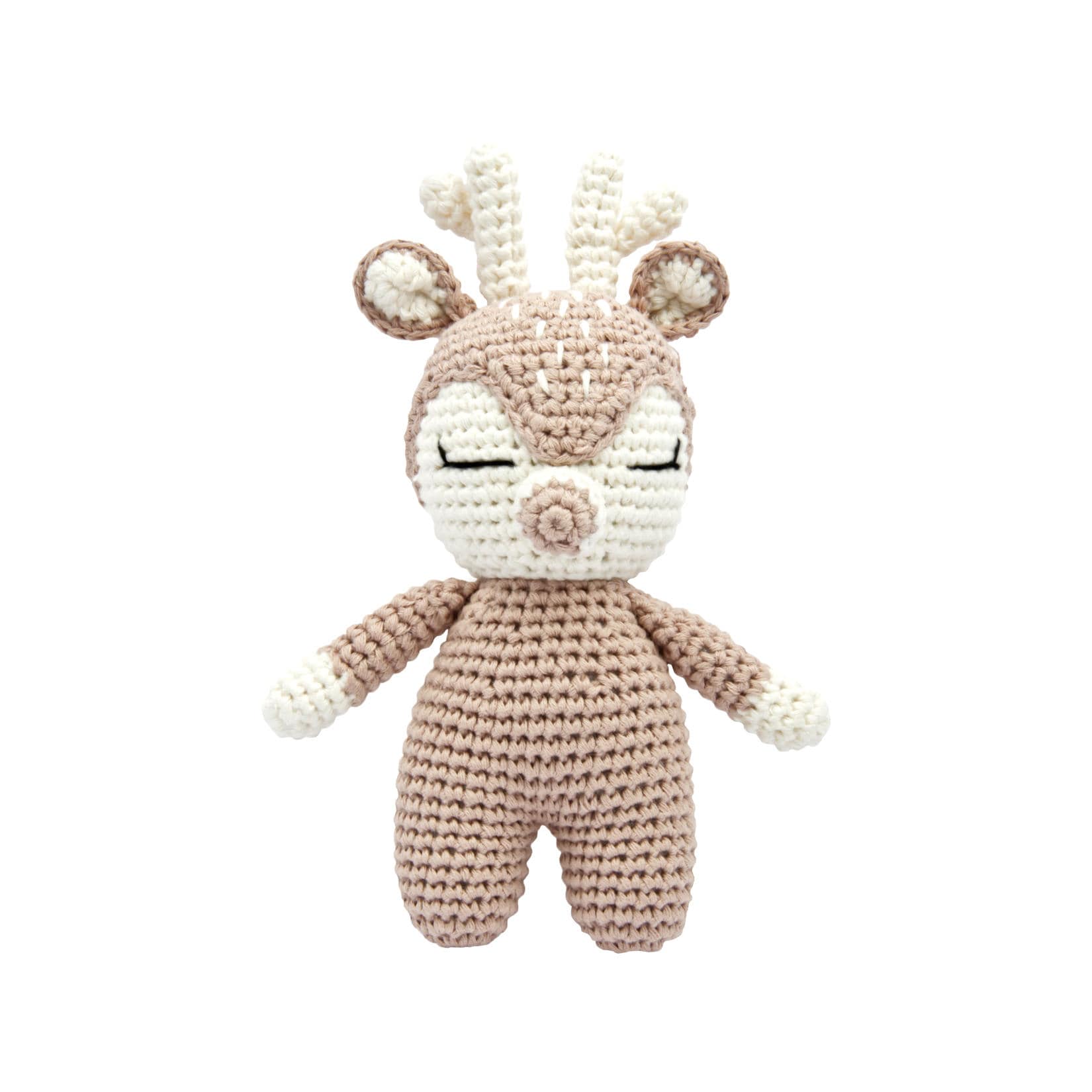 miniHeld Handgestricktes Reh gehäkelt aus Baumwolle Spielzeug 18 cm