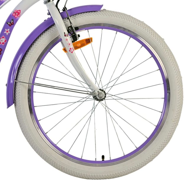 Volare Kinderfahrrad Lovely für Mädchen 24 Zoll Kinderrad in Lila, Zwei Handbremsen