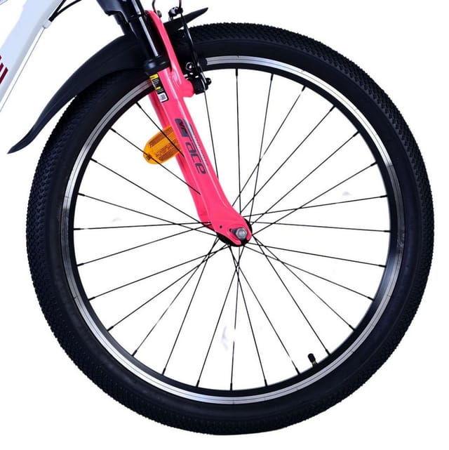 Volare Kinderfahrrad XC Race 24 Zoll Kinderrad in Weiß/Rosa, 21 Gänge