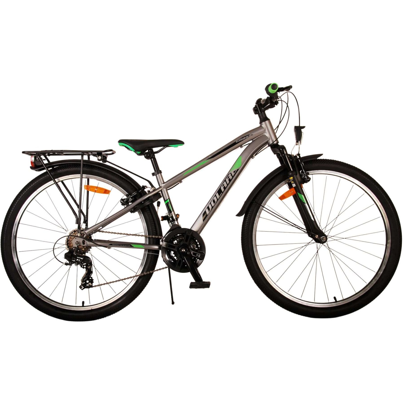 Volare Kinderfahrrad Cross für Jungen 26 Zoll Kinderrad in Grau, 21 Gänge, Zwei Handbremsen