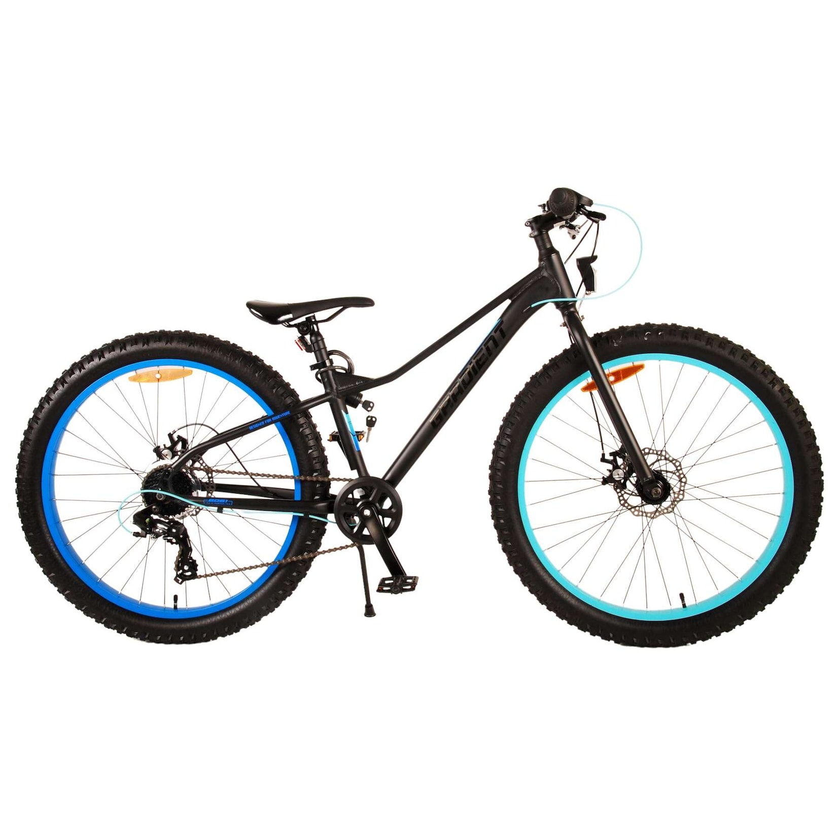 Volare Kinderfahrrad Gradient für Jungen 26 Zoll Kinderrad in Schwarz Blau, 7 Gänge, Prime Collection