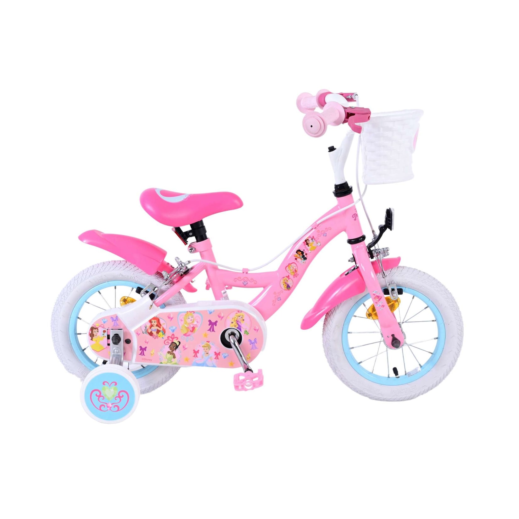 Volare Kinderfahrrad Magic Royals für Mädchen 12 Zoll Kinderrad in Rosa, Zwei Handbremsen