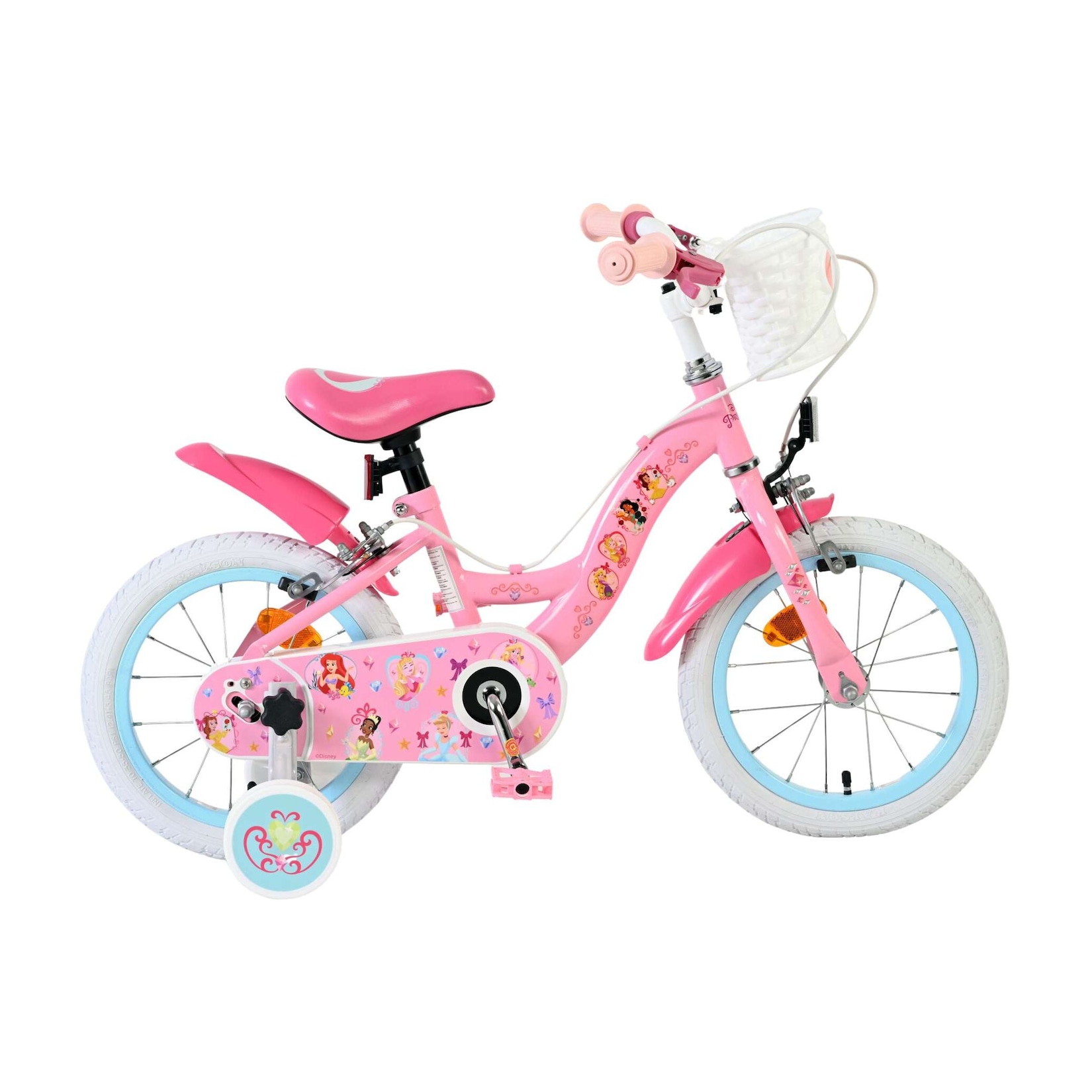 Volare Kinderfahrrad Magic Royals für Mädchen 14 Zoll Kinderrad in Rosa, Zwei Handbremsen