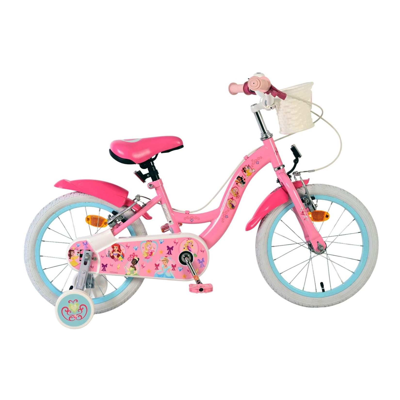 Volare Kinderfahrrad Magic Royals für Mädchen 16 Zoll Kinderrad in Rosa, Zwei Handbremsen