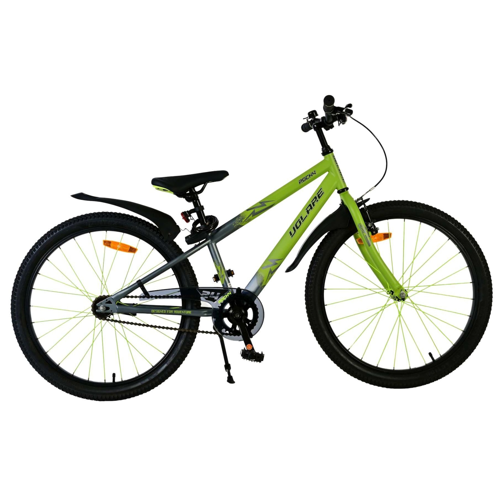 Volare Kinderfahrrad Rocky für Jungen 24 Zoll Kinderrad in Grün