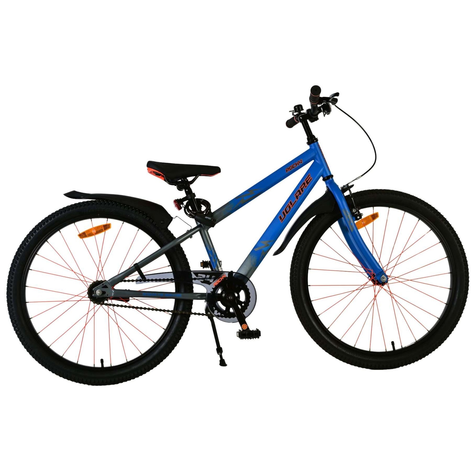 Volare Kinderfahrrad Rocky für Jungen 24 Zoll Kinderrad in Blau