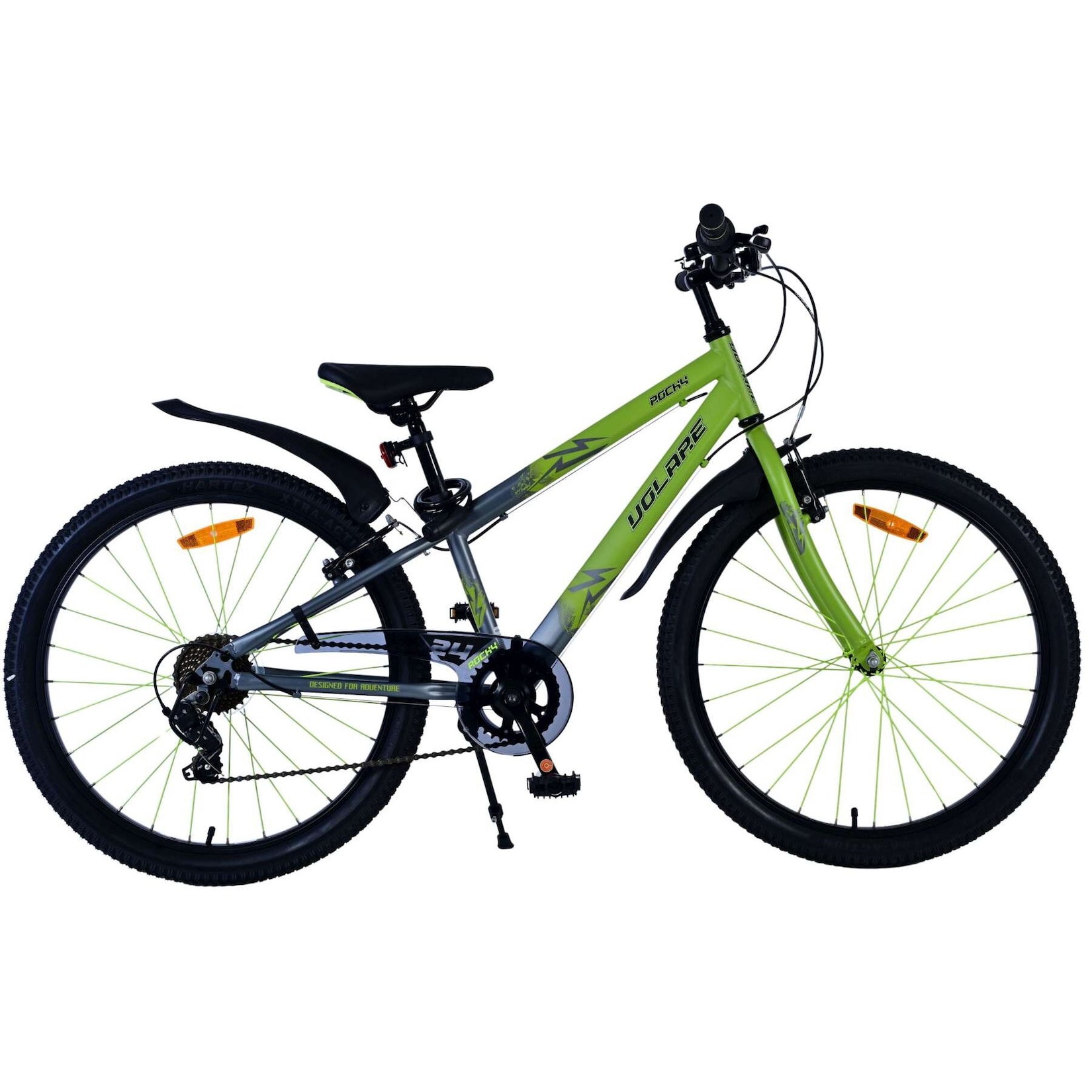Volare Kinderfahrrad Rocky 24 Zoll Kinderrad in Grün, 7 Gänge