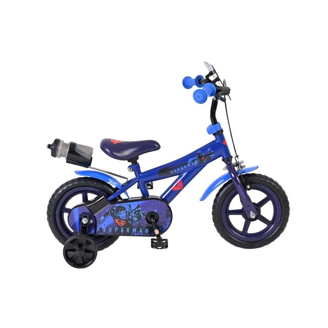 Volare Kinderfahrrad Superman für Jungen 12 Zoll Kinderrad in Mag-Felgen, Blau