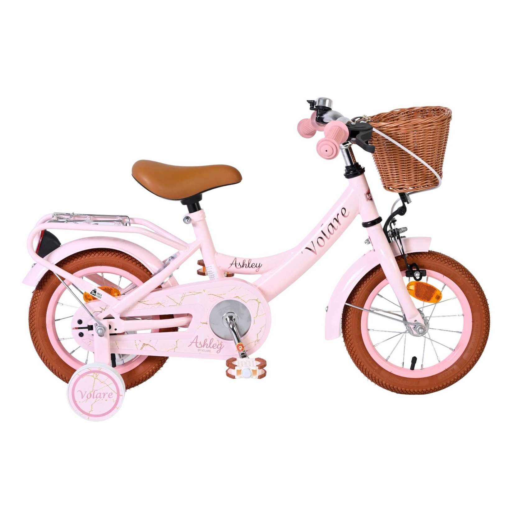 Volare Kinderfahrrad Ashley für Mädchen 12 Zoll Kinderrad in Rosa