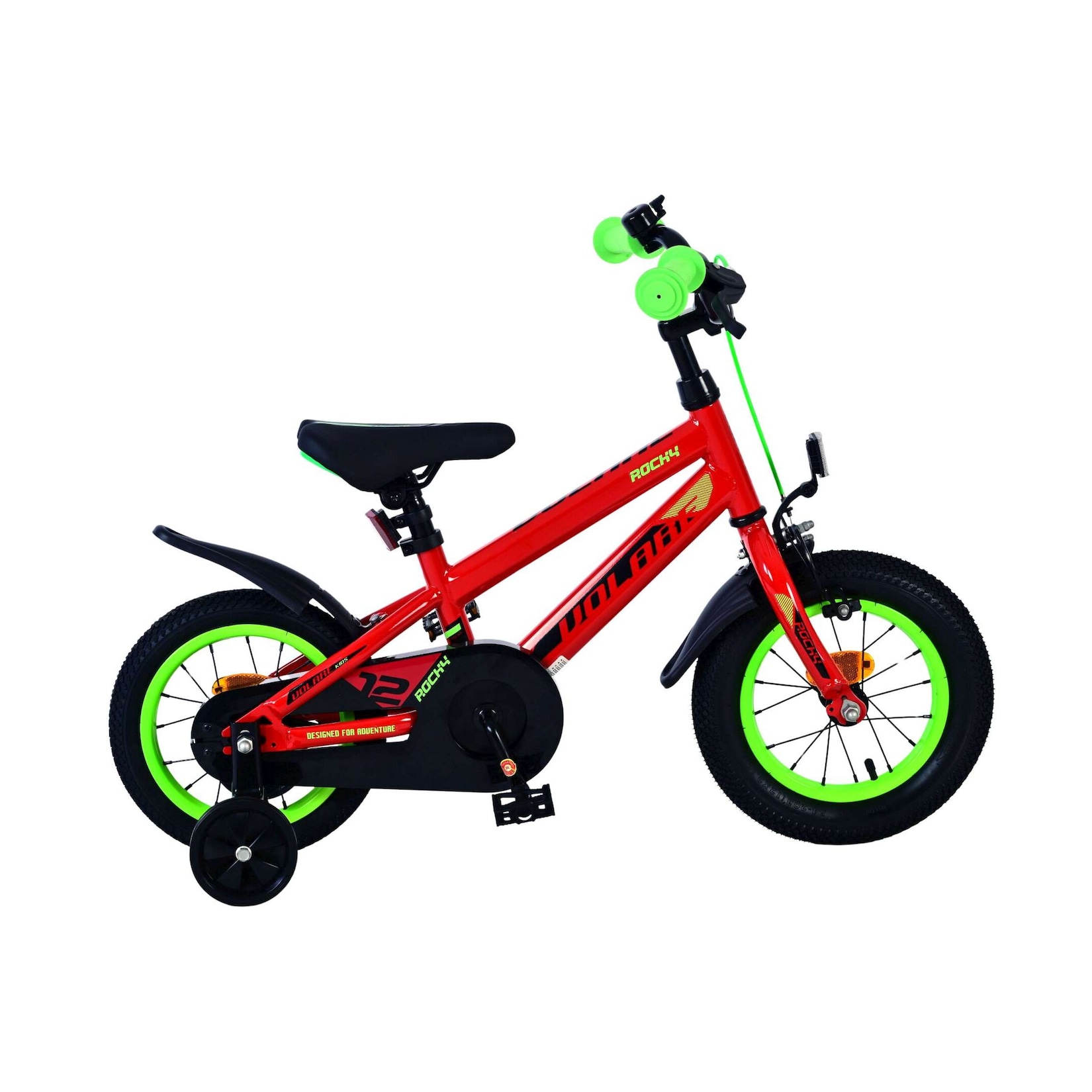 Volare Kinderfahrrad Rocky für Jungen 12 Zoll Kinderrad in Rot, Zwei Handbremsen