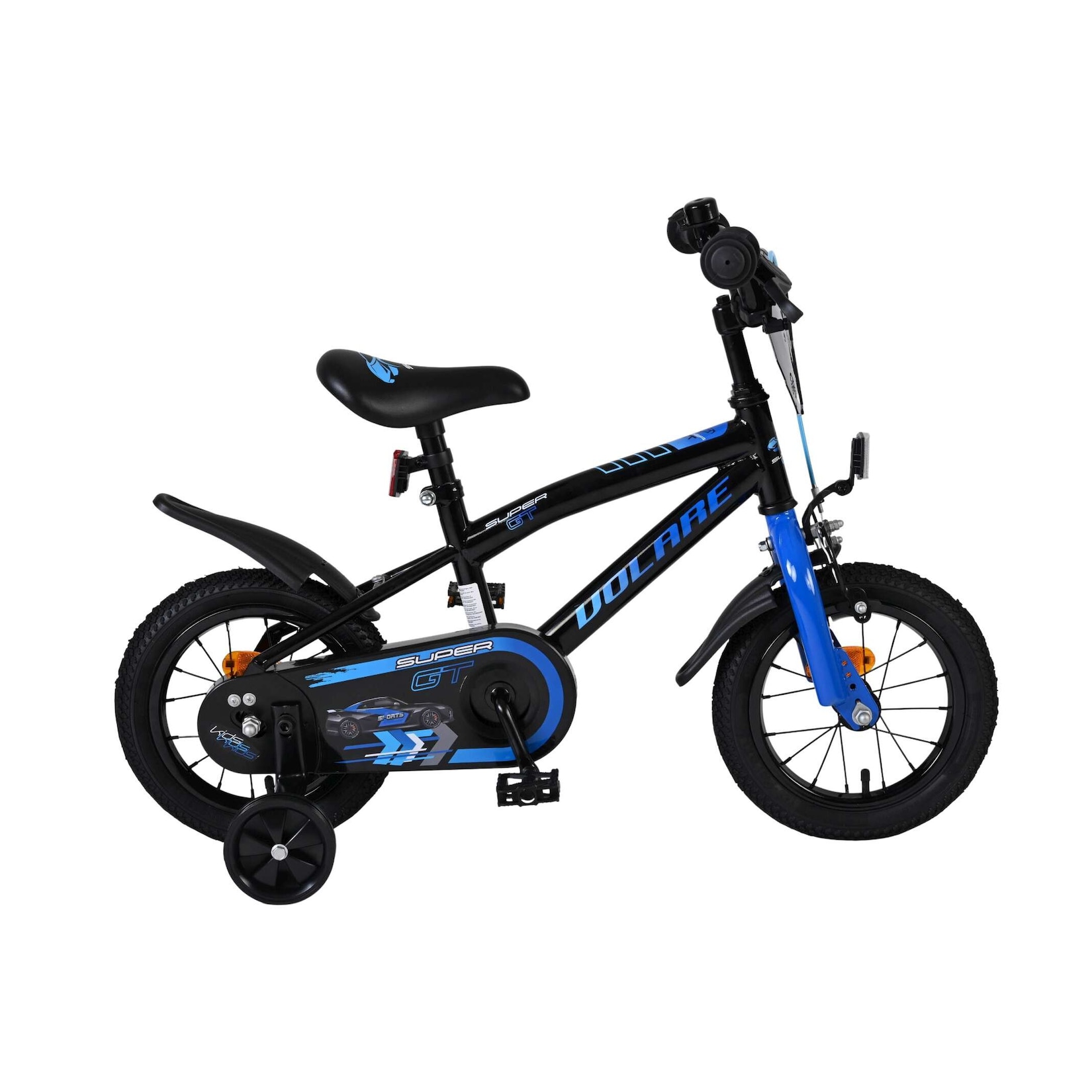 Volare Kinderfahrrad Super GT für Jungen 12 Zoll Kinderrad in Blau