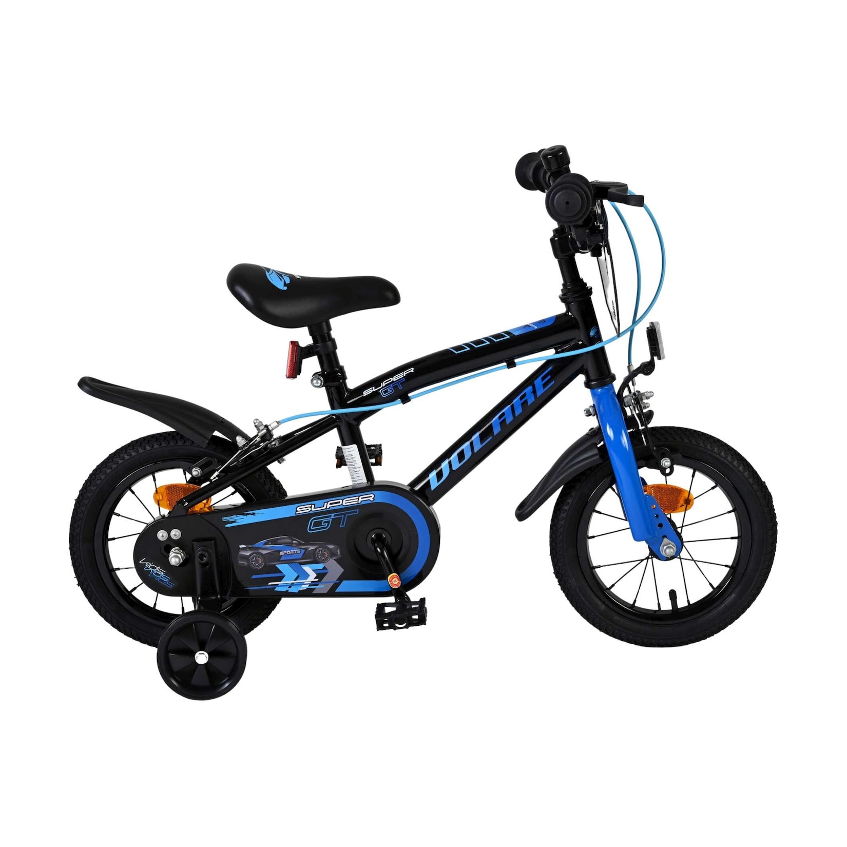 Volare Kinderfahrrad Super GT für Jungen 12 Zoll Kinderrad in Blau, Zwei Handbremsen